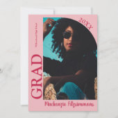 Simple Preppy Photo Graduation Invitation (Devant)