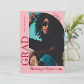 Simple Preppy Photo Graduation Invitation (Debout devant)