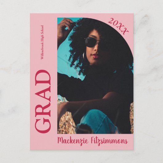 Simple Preppy Photo Graduation Invitation Carte Po (Devant)