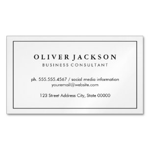 Simple Professional Black White-minimalist Magnetisch Visitekaartje
