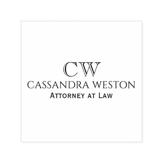 Simple Professional Business Name Title Initials  Zelfinktende Stempel (Design)