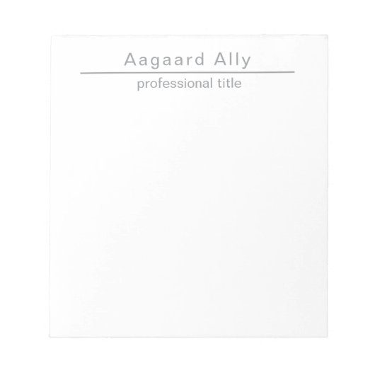 Simple Professional Custom Business Notes Notepad Notitieblok (Voorkant)