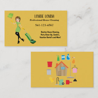 Simple Professional House Cleaning Business Cards Visitekaartje