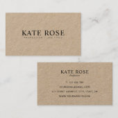 Simple Professional Modern Kraft Visitekaartje (Voorkant / Achterkant)