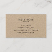 Simple Professional Modern Kraft Visitekaartje (Achterkant)