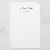 Simple Professional Signature White Station Briefpapier (Voorkant / Achterkant)