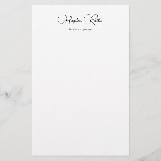 Simple Professional Signature White Station Briefpapier (Voorkant)