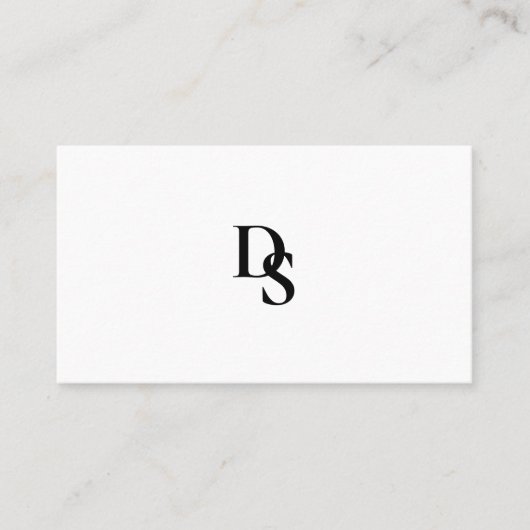 Simple Professional White with Initials QR Code Visitekaartje (Voorkant)