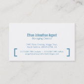 Simple professionnel bleu carte de visite (Dos)