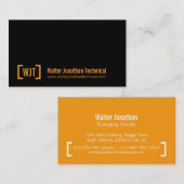 Simple professionnel noir carte de visite orange (Devant / Derrière)