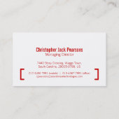 Simple professionnel rouge carte de visite (Dos)