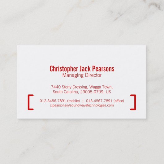 Simple professionnel rouge carte de visite (Dos)