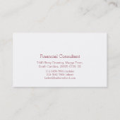 Simple professionnel rouge foncé carte de visite (Dos)