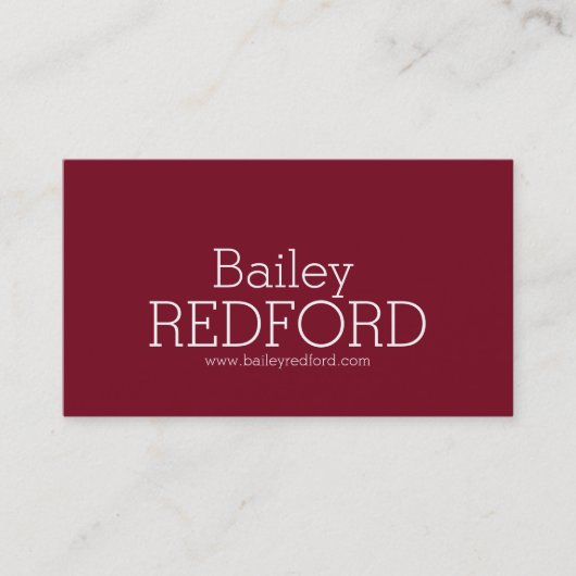 Simple professionnel rouge foncé carte de visite (Devant)