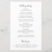 Simple Programme de Mariage Élégant à Fleurs Blanc (Dos)