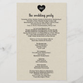 Simple programme de mariage rustique (Dos)
