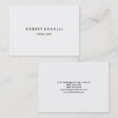 Simple Propre Unique Blanc Moderne Carte de visite (Devant / Derrière)
