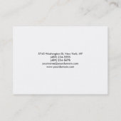 Simple Propre Unique Blanc Moderne Carte de visite (Dos)