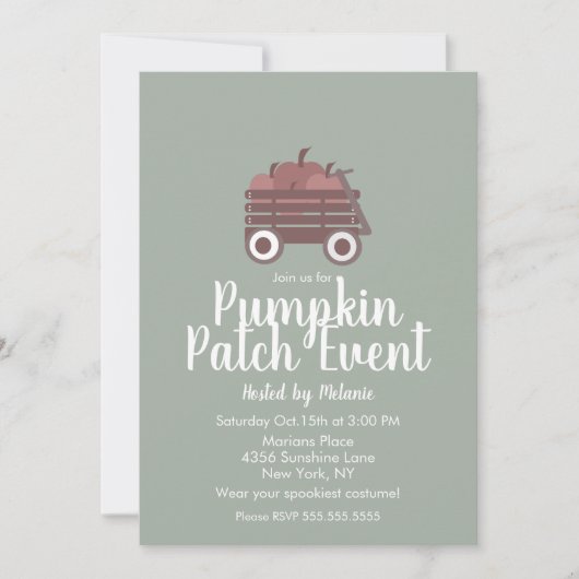Simple Pumpkin Patch Halloween Herfst Event Flyer Kaart (Voorkant)