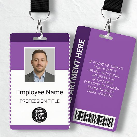 Simple Purple Professional Identification Badge