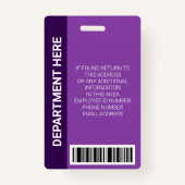 Simple Purple Professional Identification Badge (Dos)