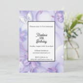 Simple Purple Thème Anniversaire Invitation (Debout devant)
