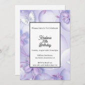 Simple Purple Thème Anniversaire Invitation (Devant / Derrière)