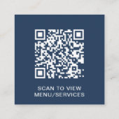 Simple QR Code Blue Business Logo Vierkante Visitekaartje (Achterkant)