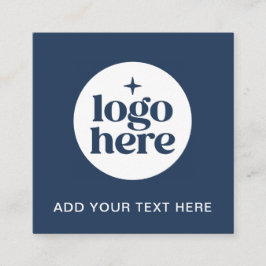 Simple QR Code Blue Business Logo Vierkante Visitekaartje