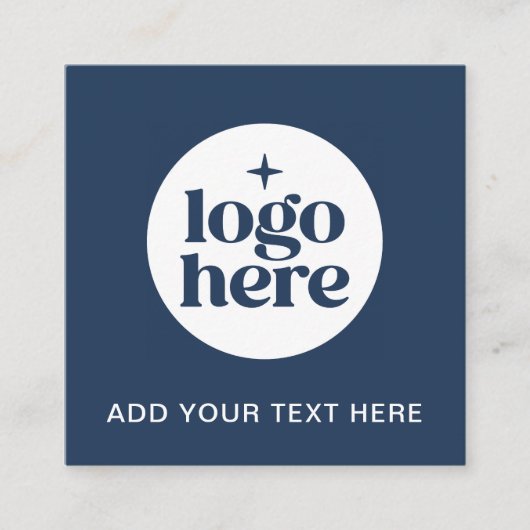 Simple QR Code Blue Business Logo Vierkante Visitekaartje (Voorkant)