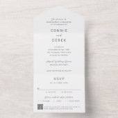 Simple QR Code Modern Wedding All In One Uitnodiging (Binnen)