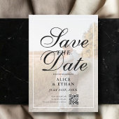 Simple QR Code Photo Wedding Save The Date