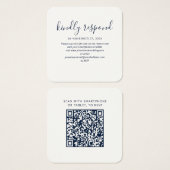Simple QR Code Wedding Website RSVP Enclosure Card (Devant & derrière)