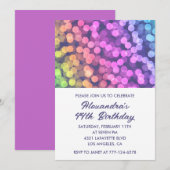 Simple Rainbow invitations 44e anniversaire Confet (Devant / Derrière)