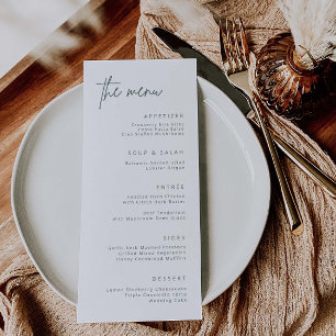 Simple réception de mariage Menu du dîner formel