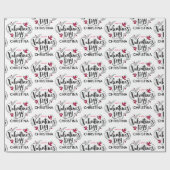 Simple Red and White Happy Valentines Day Name  Cadeaupapier (Vlak)