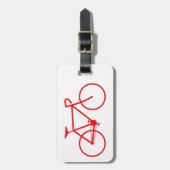 Simple Red Bicycle Silhouette Bagagelabel (Voorkant verticaal)