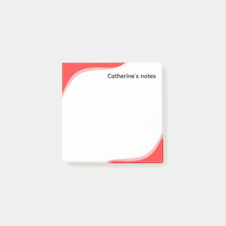 Simple red & black waves customizable post-it® notes
