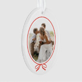 Simple Red Bow Oval Photo Noël (devant)