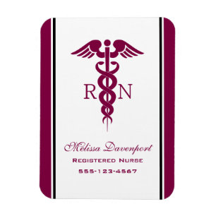 Simple Red Caduceus Nurse Medical Symbool Magneet