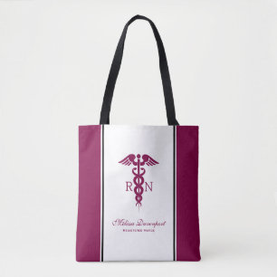 Simple Red Caduceus Registered Nurse RN Symbool Draagtas