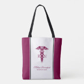 Simple Red Caduceus Registered Nurse RN Symbool Draagtas (Achterkant)