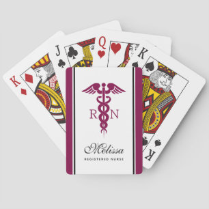 Simple Red Caduceus Registered Nurse RN Symbool Pokerkaarten