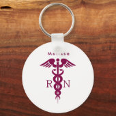 Simple Red Caduceus RN symbool Sleutelhanger (Voorkant)