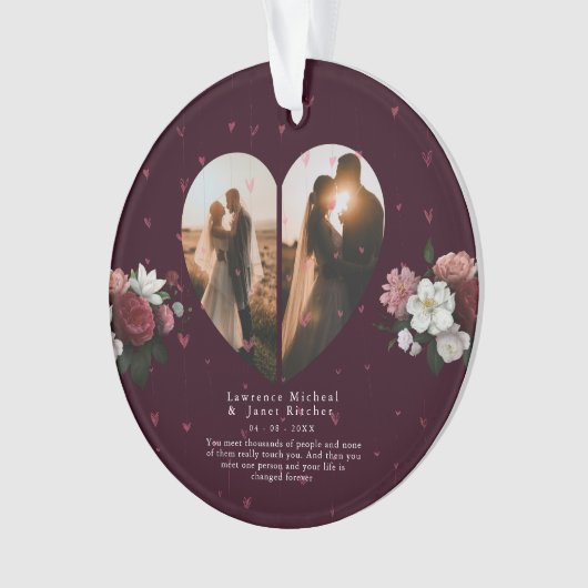 Simple Red Custom Heart forme couples photos cadea (devant)