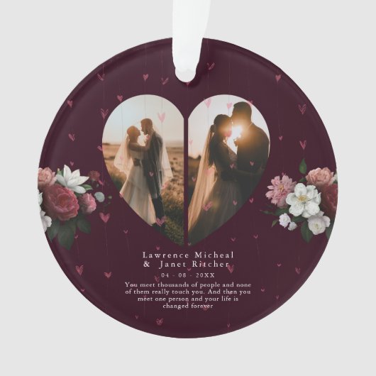 Simple Red Custom Heart forme couples photos cadea (devant)