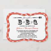 Simple Red En vichy BBQ Baby Shower Invitations (Devant)