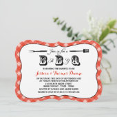 Simple Red En vichy BBQ Baby Shower Invitations (Debout devant)