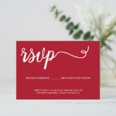 Simple Red RSVP mariage Siège réservé (Debout devant)