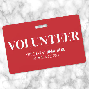Simple Red Vrijwilliger Badge